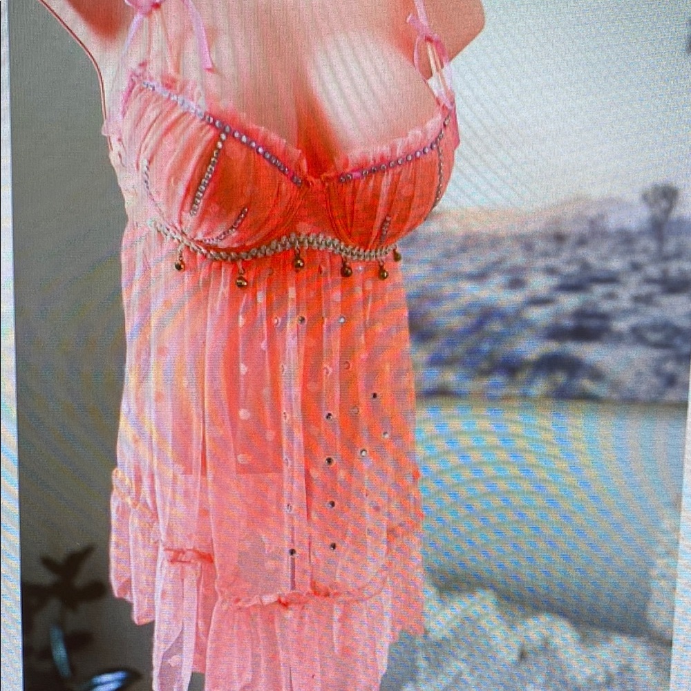 Pink Sheer Babydoll Lingerie